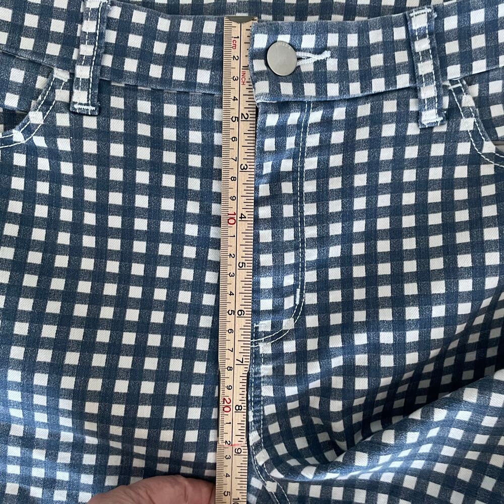Chicos Girlfriend Slim Leg Ankle Pants Size 1 (8-10)Blue Gingham Perfect Stretch - Picture 6 of 16